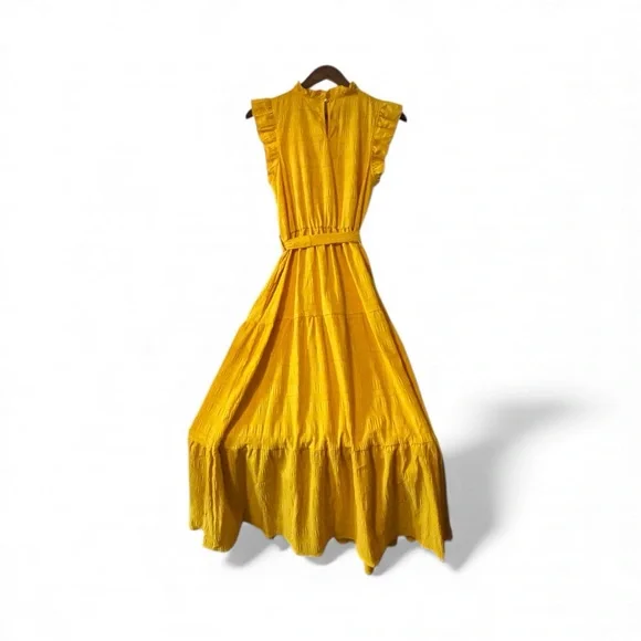 SHEIN Vibrant Yellow Maxi Long Dress Sleeveless Size Large - Picture 4 of 10